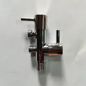 Robinet d'arret double KALUD chrome nf dyib-1337-1