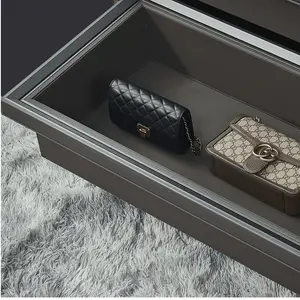 Bac en cuir rangement de dressing hydraulique soft closing 554-570 57x20x50 cm wn093a