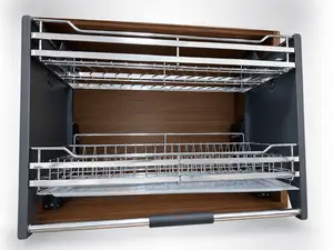 Etagére escamotable pour vaisselle et rangement de cuisine gris 80cm 76.4*29*53 806583