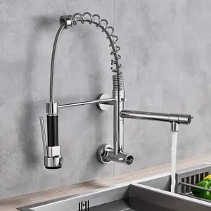 Mitigeur cuisine double sortie avec ressort chrome extra nf