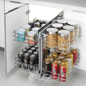 Rangement cuisine coin magique chrome magic corner 80cm 65x48x56 806983