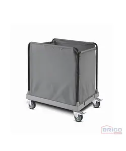 Chariot à linge en plastique avec sac en pvc (52x90cm) 7580131107