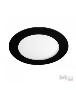 Panel LED noir encastré rond 6500K