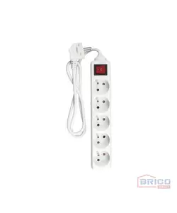 Multiprise blanche (2 P+T; 3 m)