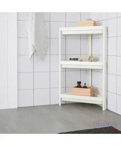 Etagère d'angle salle de bain, blanche 7181220712W