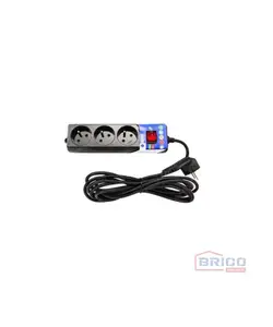 Multiprise noire, (2P+T; 3m)