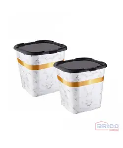 Boite multi-usage carrée marbre (14 litres)