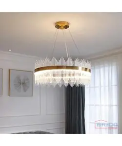 Suspension luminaire LED anita ronde dorée