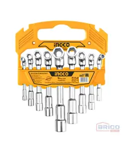 Jeu de clés à pipe 7mm a 19mm ingco 5407020349