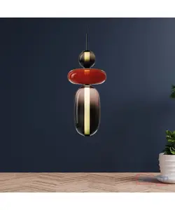 Suspension luminaire LED crystal Orange/noir 1880845630