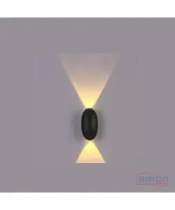Applique luminaire murale Led Mizo noire, 2*1W, IP54