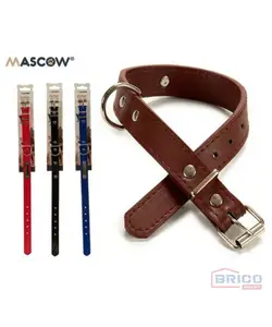 Collier cuir surpique avec plaque pour chien de grande taille 7842030013