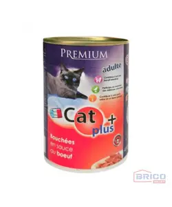 Bouchées en sauce au boeuf chat 410 gr CAT+ 7842030061