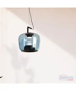 Suspension luminaire LED Fleuro Bleue en verre 1880845701