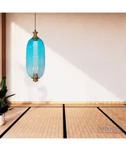Suspension luminaire LED Blerice Bleue en verre 1880845723