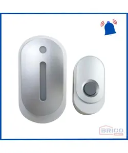 Sonnette De Porte Sans Fil Ac blanc/Chrome 1880873156