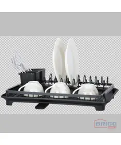 Egouttoir vaisselle en aluminium avec plateau noir 7380130522