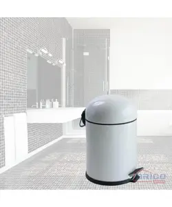 Poubelle blanche 5L en acier inoxydable-fermeture douce 7180220376