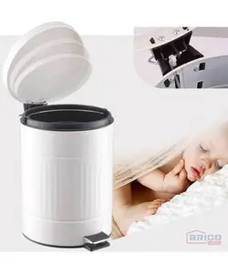 Poubelle vintage blanche 5L en acier inoxydable 7180220371
