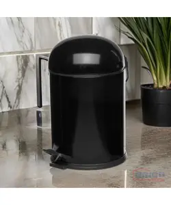 Poubelle bon noir 5L en acier inoxydable a fermeture douce 7180220375