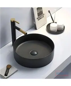 Vasque à poser noire, ronde avec bonde receveur 2280230502