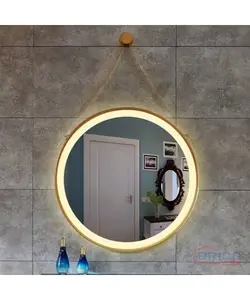 Miroir LED 70*70 cm, Cadre Doré
