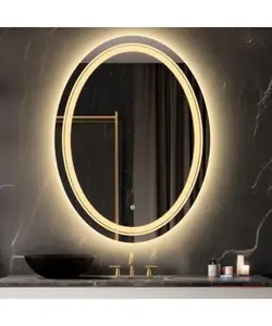 Miroir LED 60*80 cm, Cadre Noir-3000K 2480230661