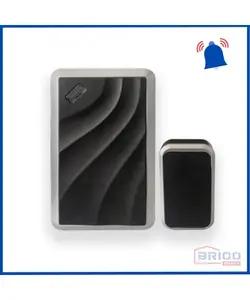 Sonnette de porte sans fil DC Noire/chrome 1880873160