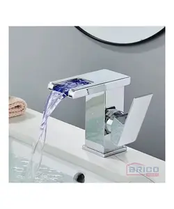 MITIGEUR LAVABO COURT FONTAINE CHROME AVEC LUMIERE LED 2380280648