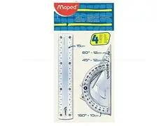 Kit de Traçage Régle 15 cm Équerre 12cm Rapporteur 12cm