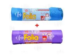 Lot de 2 sacs Poubelle Folia 50L + Sac Poubelle Folia 30L Gratuit
