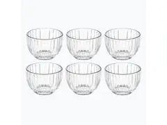 Lot de 6 Coupelles en Verre Rayées Marilla 14cl