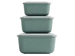 Set de 3 Boîte Alimentaire en Plastique Rectangulaire Line 0,6/1/1,8L