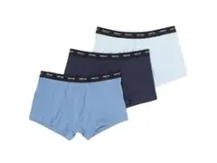 Lot 3 Boxers Homme Bicolores Bleu TEX
