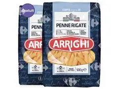 Lot de 3 Pâtes Penne Arrighi 500g (3ème gratuit).