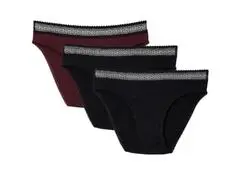 Lot de 3 Slips Femme Coton Bordeaux TEX