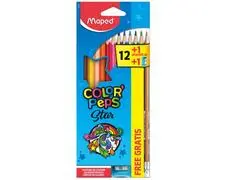 Crayons Couleur Color Peps avec Taille-Crayon et Boîte 12 Unités