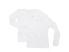 T-shirt Fille Manches Longues Blanc TEX 2 pièces