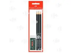 Crayon 1111 Faber Castell 3 unités + Gomme grand modèle Faber Castell 1 unité