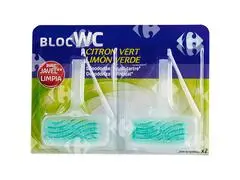 Bloc Cuvette WC Javel Citron Carrefour 2 unités