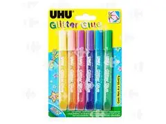 Colle Glitter Glue shiny UHU 10ml 6 unités
