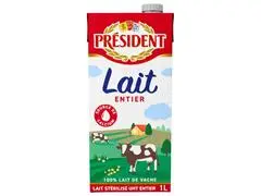 Lait UHT Entier Président 1L.