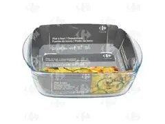 Plat à Four Carré en Verre 22x22cm Carrefour Home 1 unité.