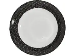 Assiette Creuse Blanc/Noir en Porcelaine Petite Collection 20 cm