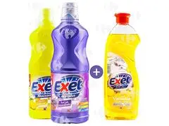 Lot 2 Nettoyants Sol Exet Plus 1L + Liquide Vaisselle 750g