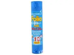 Sac Poubelle Parfumé Lien Coulissant 130L 80x120cm Folia 10 unités