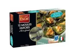 Moules Farcies Ail & Persil Escal 125g 12 unités