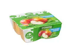 Compote Pomme sans Sucre Carrefour Classic 4 unités 100g