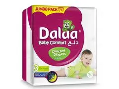 Couches Taille 3 Midi Dalaa Jumbo Pack 72 unités