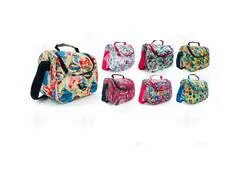 Sac à goûter avec 6 motifs tissu satiné 20x26x16cm (couleur aléatoire).